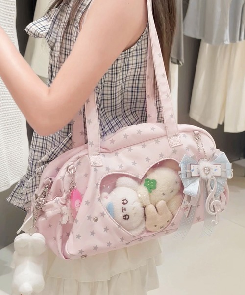 LA VORAGINE（ラ ヴォラジネ）の「キラー バッグ 星柄 天使 コレクション デザイン ユニセックス ショルダーバッグ（ショルダーバッグ・レディース・A/ピンク/ホワイト/ブルー・FREE）」の15枚目の写真