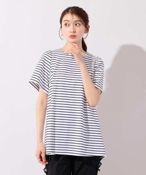 Rose Tiara(ローズティアラ)の「【接触冷感/UVカット】レイヤード風バックリボンカットソー(Tシャツ/カットソー・レディース・オフホワイト・40/42/46)」の4枚目の写真