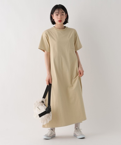 BAYFLOW（ベイフロー）の「［WEB限定]機能性カットTシャツワンピース（ワンピース・レディース・ベージュ/ライトグレー/ブラック/オフホワイト・MEDIUM/SMALL）」の14枚目の写真
