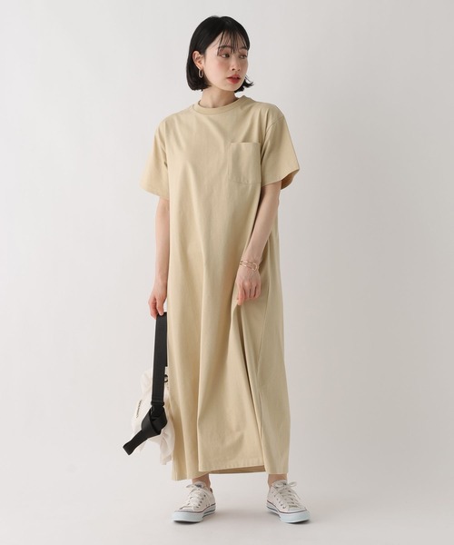 BAYFLOW（ベイフロー）の「［WEB限定]機能性カットTシャツワンピース（ワンピース・レディース・ベージュ/ライトグレー/ブラック/オフホワイト・MEDIUM/SMALL）」の18枚目の写真