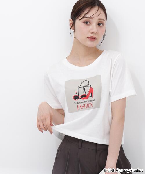 プラダを着た悪魔コラボ】フロントプリントコンパクトTシャツ