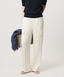 UNITED ARROWS | サテン クリーン ポケット パンツ OFF WHITE ‐ウォッシャブル‐(カーゴパンツ)