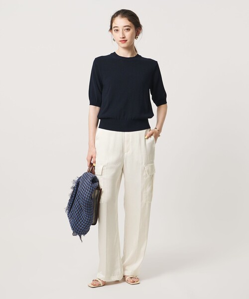 UNITED ARROWS(ユナイテッドアローズ)の「サテン クリーン ポケット パンツ OFF WHITE ‐ウォッシャブル‐(カーゴパンツ・レディース・オフホワイト・36/34/38)」の4枚目の写真
