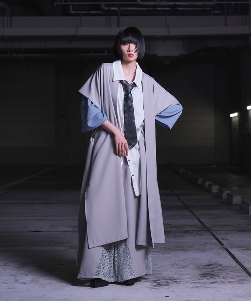 狐独（コドク）の「キモノオビロングジレ/SETUP対応（ベスト・メンズ・ブラック/ライトグレー・LARGE/MEDIUM）」の8枚目の写真