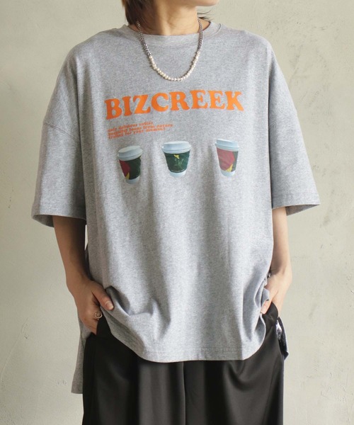 BIZ CREEK(ビズクリーク)の「BIZCREEKロゴT(Tシャツ/カットソー・レディース・グレー/ブラック/ホワイト/ピンク・FREE)」の4枚目の写真