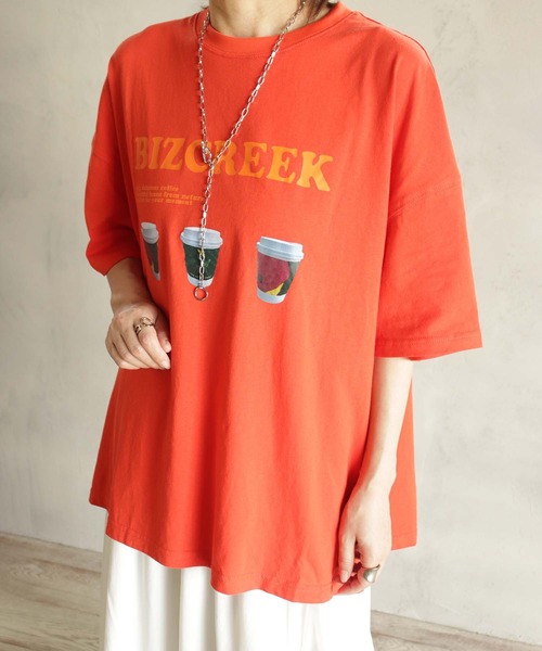 BIZ CREEK(ビズクリーク)の「BIZCREEKロゴT(Tシャツ/カットソー・レディース・グレー/ブラック/ホワイト/ピンク・FREE)」の1枚目の写真