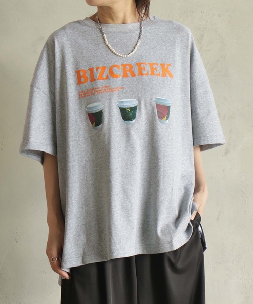 BIZ CREEK(ビズクリーク)の「BIZCREEKロゴT(Tシャツ/カットソー・レディース・グレー/ブラック/ホワイト/ピンク・FREE)」の11枚目の写真