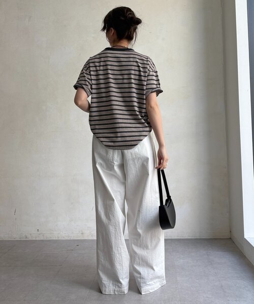 DouDou(ドゥドゥ)の「マルチボーダーTEE(Tシャツ/カットソー・レディース・グレー/モカ・FREE)」の16枚目の写真