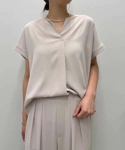 Jena espace merveilleux（ジェナ　エスパスメルヴェイユ）の「スキッパーセットアップ（ワンピース・レディース・ベージュ/チャコールグレー・FREE）」の10枚目の写真