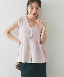 【1枚で決まるペプラム】ペプラムラメノースリニット