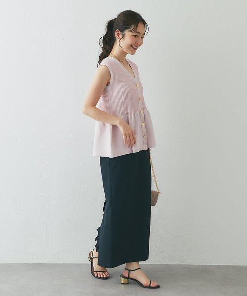 La boutique BonBon(ラブティックボンボン)の「【1枚で決まるペプラム】ペプラムラメノースリニット(ニット/セーター・レディース・ネイビー/サックスブルー/ピンク・FREE)」の18枚目の写真