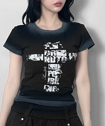 4color/クロスロゴヴィンテージライクTシャツ