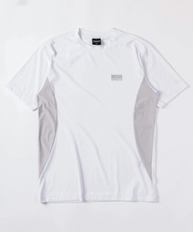 【71】【DISCUS/ディスカス】【激冷】 ワンポイントロゴ バイカラー サイドキリカエ クルーネックTシャツ/ストレッチ/接触冷感/速乾/UVカット