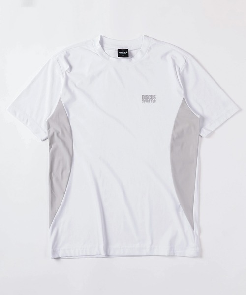 DISCUS(ディスカス)の「【71】【DISCUS/ディスカス】【激冷】 ワンポイントロゴ バイカラー サイドキリカエ クルーネックTシャツ/ストレッチ/接触冷感/速乾/UVカット(Tシャツ/カットソー・メンズ・ライトグレー/ホワイト/ブラック/ネイビー/カーキ/ブルー/ホワイト系その他/ブラック系その他・M/L)」の3枚目の写真
