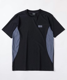 【71】【DISCUS/ディスカス】【激冷】 ワンポイントロゴ バイカラー サイドキリカエ クルーネックTシャツ/ストレッチ/接触冷感/速乾/UVカット