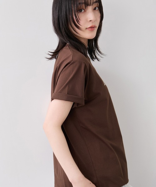 VIS(ビス)の「フォト&ロゴアソートプリントTシャツ/接触冷感・汗染み防止(Tシャツ/カットソー・レディース・ホワイト/ブラウン/ピンク・FREE)」の5枚目の写真