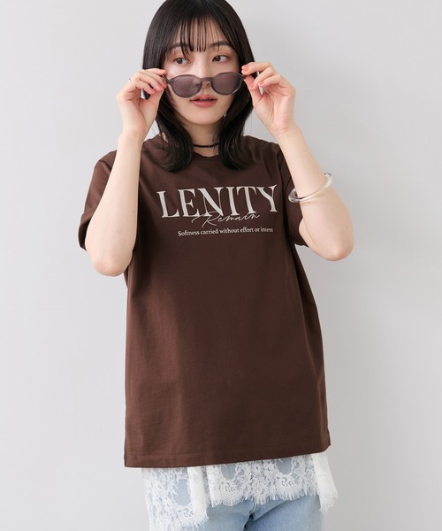 VIS(ビス)の「フォト&ロゴアソートプリントTシャツ/接触冷感・汗染み防止(Tシャツ/カットソー・レディース・ホワイト/ブラウン/ピンク・FREE)」の7枚目の写真