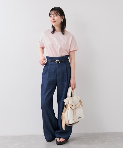VIS(ビス)の「フォト&ロゴアソートプリントTシャツ/接触冷感・汗染み防止(Tシャツ/カットソー・レディース・ホワイト/ブラウン/ピンク・FREE)」の21枚目の写真