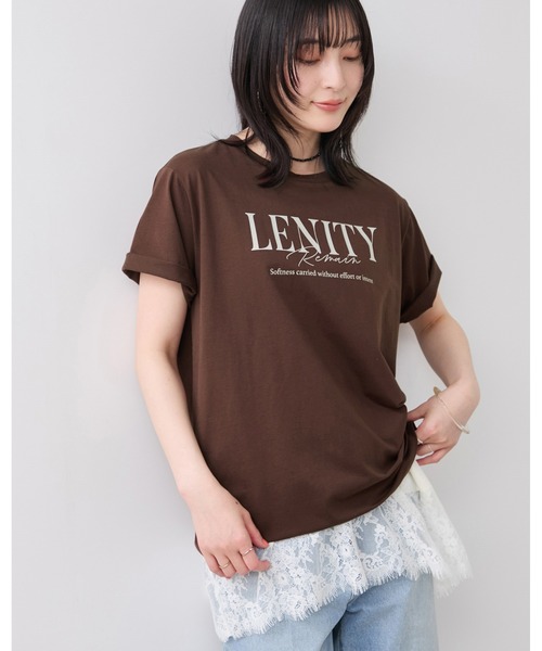 VIS(ビス)の「フォト&ロゴアソートプリントTシャツ/接触冷感・汗染み防止(Tシャツ/カットソー・レディース・ホワイト/ブラウン/ピンク・FREE)」の8枚目の写真