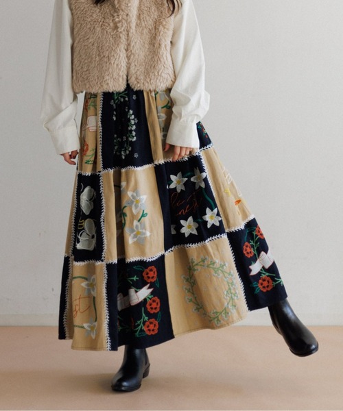セール】パッチワーク刺繍スカート（スカート）｜LEIN（リーン）の
