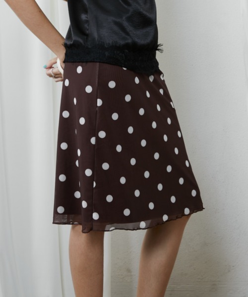 Rohwel(ローウェル)の「Polka Dot Midi Skirt / ポルカドットミディスカート(スカート・レディース・ブラウン/ホワイト・FREE)」の14枚目の写真