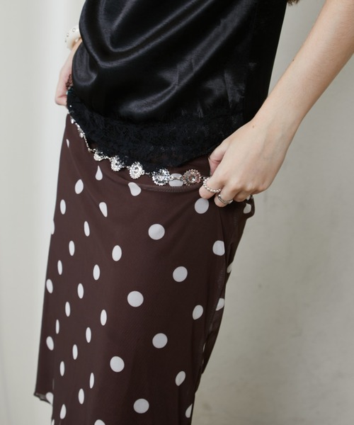 Rohwel(ローウェル)の「Polka Dot Midi Skirt / ポルカドットミディスカート(スカート・レディース・ブラウン/ホワイト・FREE)」の16枚目の写真