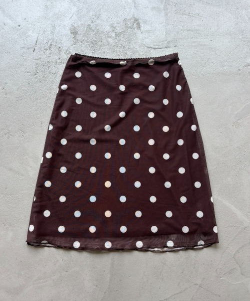 Rohwel(ローウェル)の「Polka Dot Midi Skirt / ポルカドットミディスカート(スカート・レディース・ブラウン/ホワイト・FREE)」の6枚目の写真