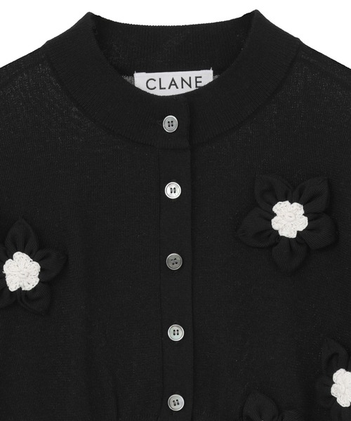 CLANE(クラネ)の「【CLANE】FLOWER MOTIF KNIT CARDIGAN(カーディガン/ボレロ・レディース・アイボリー/ブラウン/ブラック・1)」の11枚目の写真