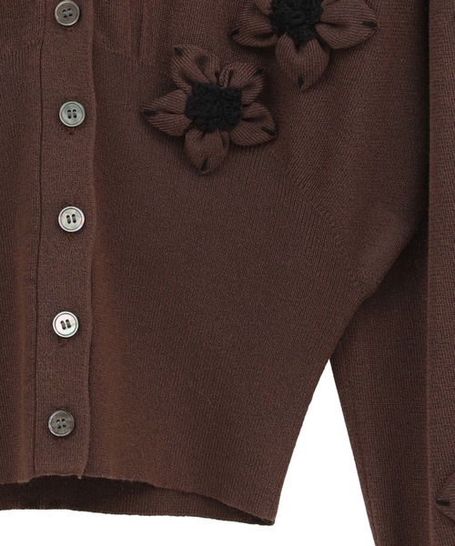 CLANE(クラネ)の「【CLANE】FLOWER MOTIF KNIT CARDIGAN(カーディガン/ボレロ・レディース・アイボリー/ブラウン/ブラック・1)」の19枚目の写真