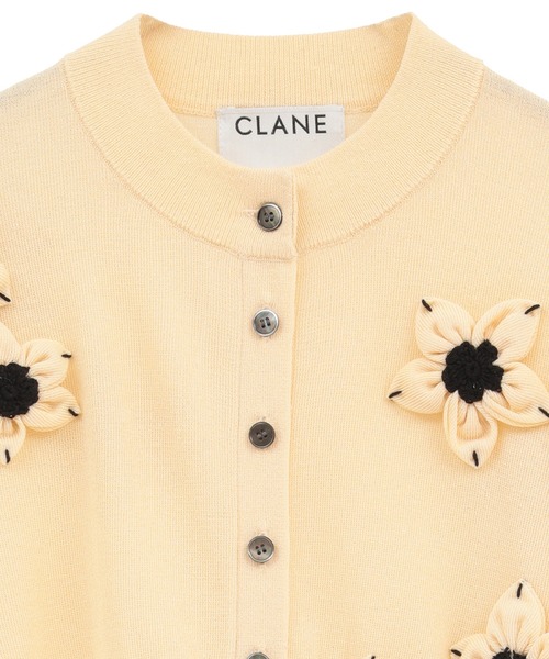 CLANE(クラネ)の「【CLANE】FLOWER MOTIF KNIT CARDIGAN(カーディガン/ボレロ・レディース・アイボリー/ブラウン/ブラック・1)」の5枚目の写真