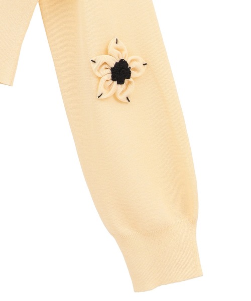 CLANE(クラネ)の「【CLANE】FLOWER MOTIF KNIT CARDIGAN(カーディガン/ボレロ・レディース・アイボリー/ブラウン/ブラック・1)」の6枚目の写真