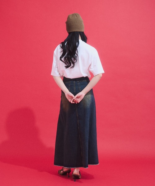 GAB GAB(ガブガブ)の「Vintage Wash Denim Skirt/ヴィンテージウォッシュデニムスカート(デニムスカート・レディース・ブルー・LARGE/MEDIUM/SMALL)」の8枚目の写真