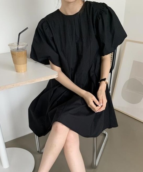 semplice（センプリチェ）の「ワンピース【韓国ファッション】（ワンピース・レディース・オレンジ/ブラック・F）」の4枚目の写真