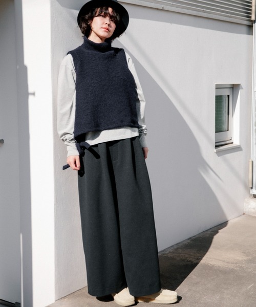 CAROUSE LAMBRA(ケラウズランブラ)の「2TAC WIDE PANTS(その他パンツ・レディース・チャコールグレー/ホワイト/ネイビー・FREE)」の10枚目の写真