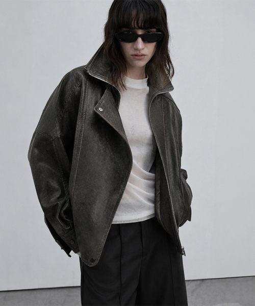 VERDEMAR(ベルデマール)の「Double Collar Zip-up Jacket_Deep Antik(ライダースジャケット・レディース・その他・SMALL)」の1枚目の写真
