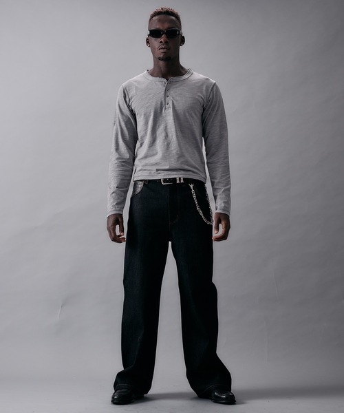 ANDER HUNK(アンダーハンク)の「Pigment Slav Henry neck LS/ピグメントスラブヘンリーネックロングスリーブ(Tシャツ/カットソー・メンズ・ライトグレー/ブラック・SMALL/MEDIUM)」の21枚目の写真