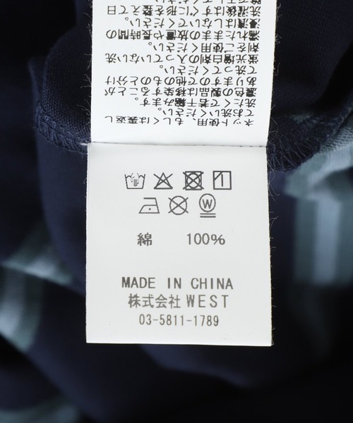 CITY COUNTRY CITY（シティーカントリーシティー）の「CITY COUNTRY CITY / シティー カントリー シティー：EMBROIDERD LOGO BORDER T-SHIRT：CCC-261C008[WAX]（Tシャツ/カットソー・メンズ・ネイビー・M/S）」の6枚目の写真