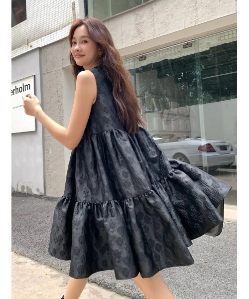 セール】FLOWER JACQUARD NS TIERED DRESS（ワンピース）｜BIRTHDAY