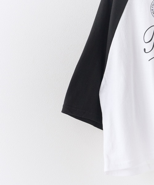 Chick(チック)の「Printed Design Raglan-Sleeve Cropped T-Shirt / プリントデザイン ラグランスリーブ クロップド丈Tシャツ スポーティ 韓国 2026年 夏 夏服 レディース(Tシャツ/カットソー・レディース・ブラック/ネイビー/レッド・FREE)」の17枚目の写真