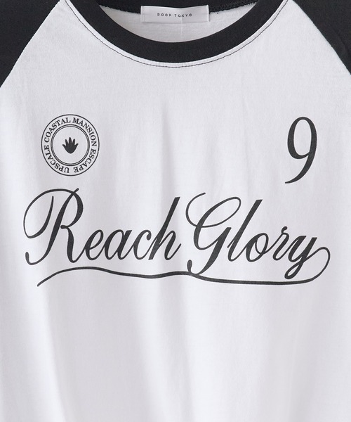 Chick(チック)の「Printed Design Raglan-Sleeve Cropped T-Shirt / プリントデザイン ラグランスリーブ クロップド丈Tシャツ スポーティ 韓国 2026年 夏 夏服 レディース(Tシャツ/カットソー・レディース・ブラック/ネイビー/レッド・FREE)」の20枚目の写真