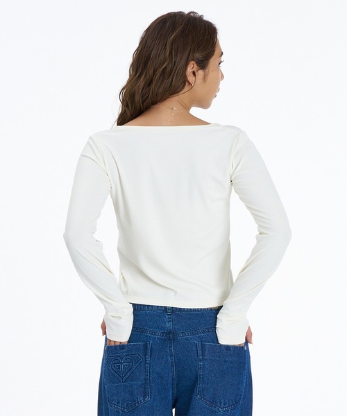 ROXY(ロキシー)の「ROXY/ロキシー 長袖Tシャツ 2WAY カーディガン RDK264604T(Tシャツ/カットソー・レディース・ブラック/ブラウン/ホワイト・L/M)」の5枚目の写真
