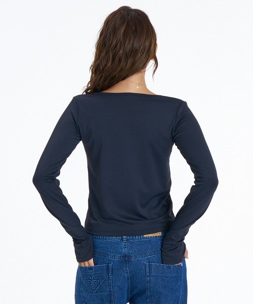 ROXY(ロキシー)の「ROXY/ロキシー 長袖Tシャツ 2WAY カーディガン RDK264604T(Tシャツ/カットソー・レディース・ブラック/ブラウン/ホワイト・L/M)」の7枚目の写真