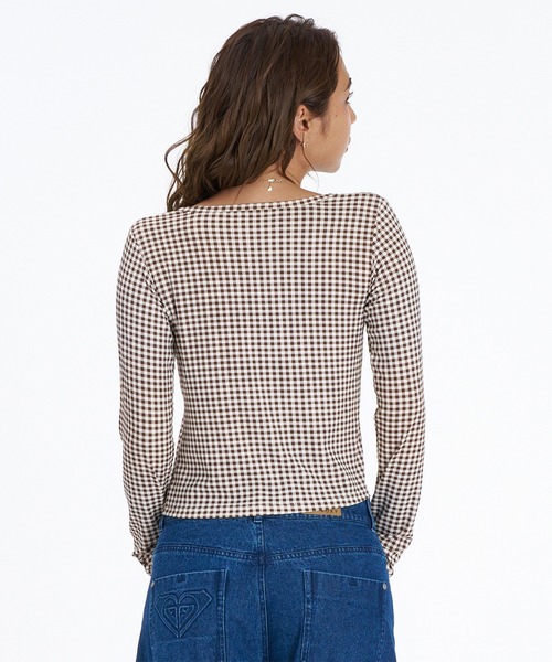 ROXY(ロキシー)の「ROXY/ロキシー 長袖Tシャツ 2WAY カーディガン RDK264604T(Tシャツ/カットソー・レディース・ブラック/ブラウン/ホワイト・L/M)」の10枚目の写真
