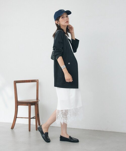RIVE DROITE(リヴドロワ)の「予約【手洗い可/長さ調整可/トレンド感◎】レーストリムキャミワンピース(ワンピース・レディース・ブラック/ブラウン/オフホワイト・FREE)」の10枚目の写真