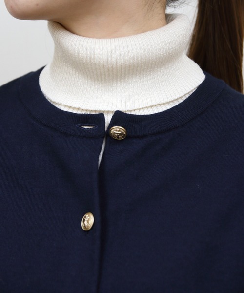 ORCIVAL（オーシバル）の「ORCIVAL/オーシバル　コットンニットカーディガン　COTTON KNIT CARDIGAN　OR-D0148 CMA（カーディガン/ボレロ・レディース・グレー/ダークネイビー・2）」の3枚目の写真