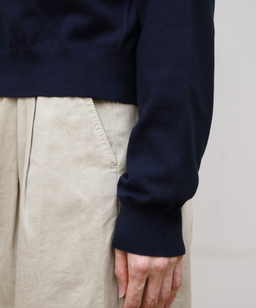 ORCIVAL（オーシバル）の「ORCIVAL/オーシバル　コットンニットカーディガン　COTTON KNIT CARDIGAN　OR-D0148 CMA（カーディガン/ボレロ・レディース・グレー/ダークネイビー・2）」の5枚目の写真