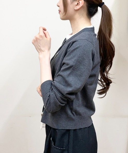 ORCIVAL（オーシバル）の「ORCIVAL/オーシバル　コットンニットカーディガン　COTTON KNIT CARDIGAN　OR-D0148 CMA（カーディガン/ボレロ・レディース・グレー/ダークネイビー・2）」の10枚目の写真