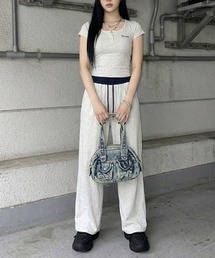 ヘンリーネックTシャツパンツセットアップ