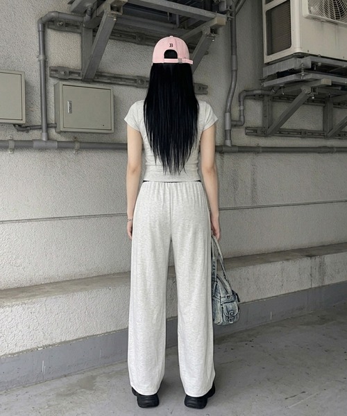 non-hedge(ノンヘッジ)の「ヘンリーネックTシャツパンツセットアップ(セットアップ・レディース・オートミール/ネイビー/グレー・FREE)」の18枚目の写真