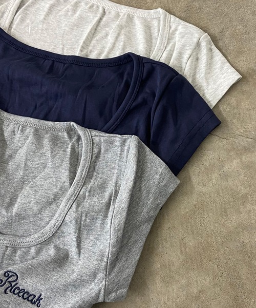 non-hedge(ノンヘッジ)の「ヘンリーネックTシャツパンツセットアップ(セットアップ・レディース・オートミール/ネイビー/グレー・FREE)」の8枚目の写真